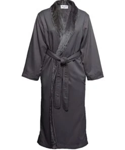 Mansfield Shimmer Lined Microfiber Robe Charcoal