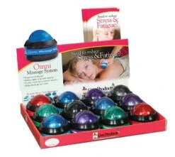 Omni Massage Roller 12 Pack Display: Black Caps With Assorted Colors -Home Care Products Shop 2300427L1