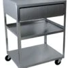 Stainless Steel Rolling Cart- 3 Shelf With Drawer