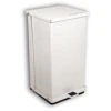 Detecto White Epoxy Steel Step-On Can, 24 Qt.