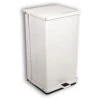 Detecto White Epoxy Steel Step-On Can, 48qt.