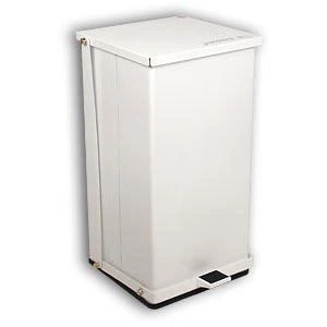 Detecto White Epoxy Steel Step-On Can, 48qt. 1 Detecto White Epoxy Steel Step-On Can, 48qt.