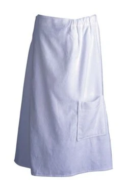 Women's Velour/Terry Wrap White, 32" Length - Once Size Fits Most