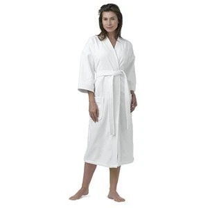 Luxury Hotel Velour Kimono Robe - White 1 Luxury Hotel Velour Kimono Robe - White