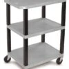 34" Rolling 3 Tier Shelf Carts With Handle - Gray