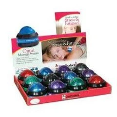 Omni Massage Roller 12 Pack Display: Black Caps With Assorted Colors
