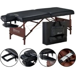 Master® Massage 30" Del Ray™ Portable Massage Table Package Black