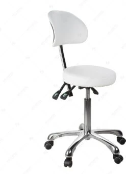 Silverfox Stool With Back, 1025B -Home Care Products Shop white 1